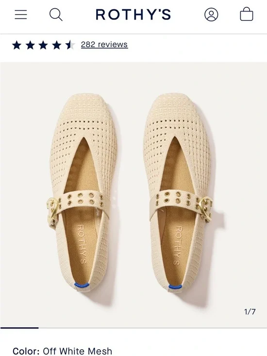 Rothy's Green Knit Mary Jane Flats with Gold Buckle Detail - Picture 4 of 4